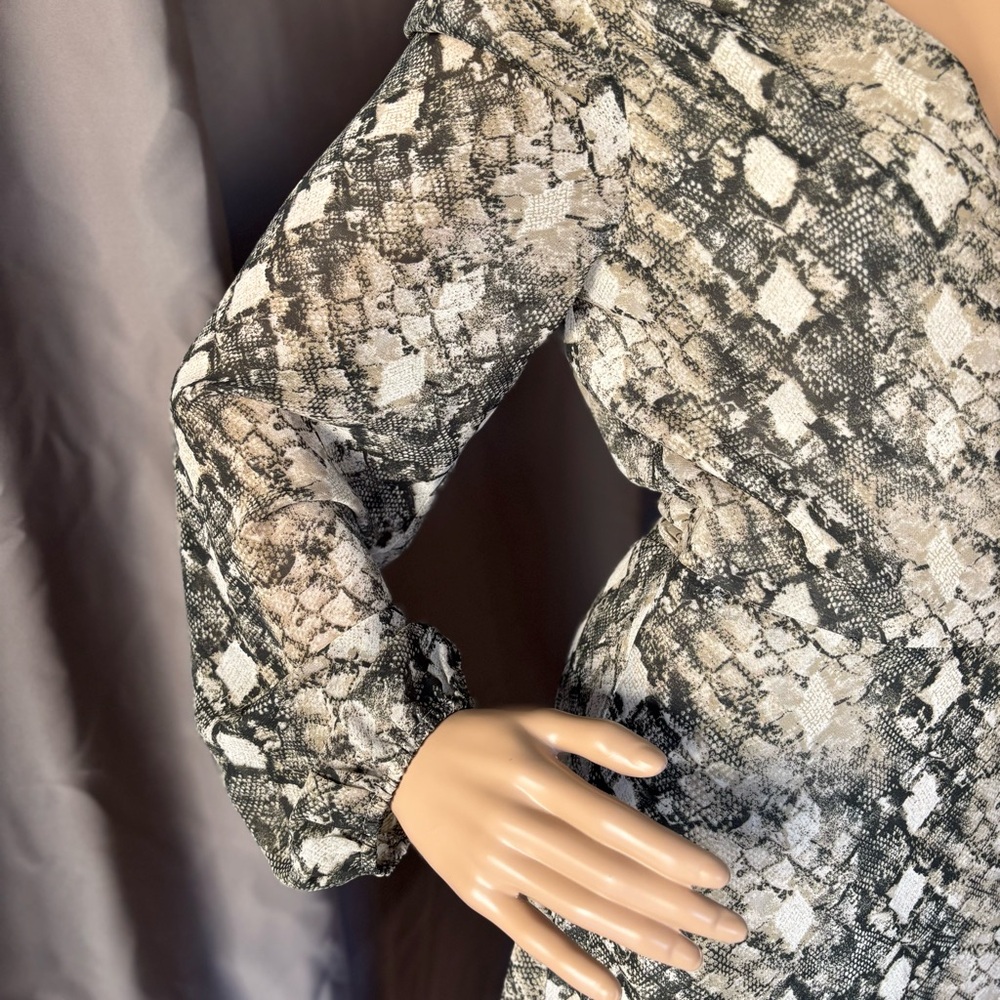 Leyden Stone Snake Ruffled Wrap Sundress - Picture 4 of 15